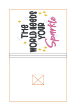 Load image into Gallery viewer, Sparkle notebook cover (2 sizes available) machine embroidery design DIGITAL DOWNLOAD
