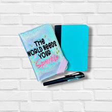 Load image into Gallery viewer, Sparkle notebook cover (2 sizes available) machine embroidery design DIGITAL DOWNLOAD