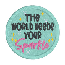 Load image into Gallery viewer, Sparkle patch (2 sizes included) machine embroidery design DIGITAL DOWNLOAD