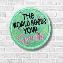 Load image into Gallery viewer, Sparkle patch (2 sizes included) machine embroidery design DIGITAL DOWNLOAD