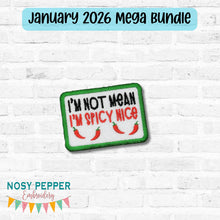 Load image into Gallery viewer, I'm Not Mean patch (2 sizes included) machine embroidery design—JAN 26 MB—DIGITAL DOWNLOAD