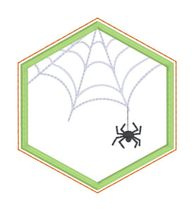 Spider Web hexie applique coaster 4x4 machine embroidery design DIGITAL DOWNLOAD