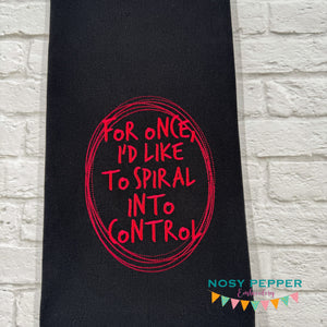 Spiral Into Control machine embroidery design (4 sizes included) DIGITAL DOWNLOAD