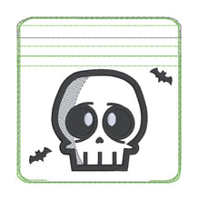 Load image into Gallery viewer, Spooked Skull applique ITH Bag --2026 Spooky Mystery Bundle-- (5 sizes available) machine embroidery design DIGITAL DOWNLOAD