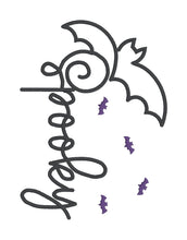 Load image into Gallery viewer, Spooky Bat machine embroidery design (4 sizes included) DIGITAL DOWNLOAD