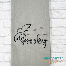 Load image into Gallery viewer, Spooky Bat machine embroidery design (4 sizes included) DIGITAL DOWNLOAD