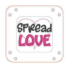 Load image into Gallery viewer, Spread Love ITH tray and wipe set machine embroidery design (includes 2 sizes of trays and 2 wipe designs) DIGITAL DOWNLOAD