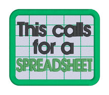 Load image into Gallery viewer, Spreadsheet patch (2 sizes included) machine embroidery design DIGITAL DOWNLOAD