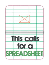 Load image into Gallery viewer, This Calls Spreadsheet notebook cover (2 sizes available) machine embroidery design DIGITAL DOWNLOAD