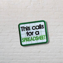 Load image into Gallery viewer, Spreadsheet patch (2 sizes included) machine embroidery design DIGITAL DOWNLOAD