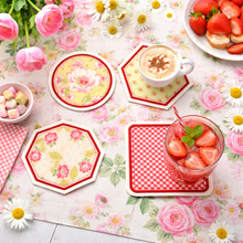Load image into Gallery viewer, Basics applique coaster set machine embroidery design (4 designs included) DIGITAL DOWNLOAD