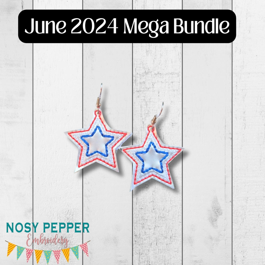 Star ITH earrings April 2024 Mystery Bundle machine embroidery design DIGITAL DOWNLOAD