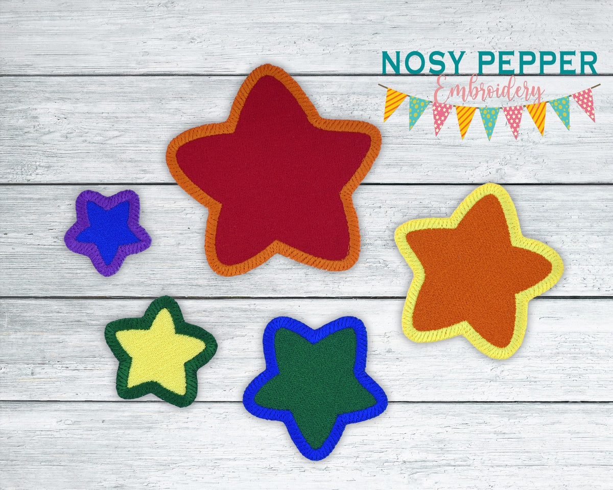 Star Patch Pattern Star patch machine embroidery design (5 sizes included) DIGITAL DOWNLO ...