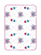 Load image into Gallery viewer, Star Pop Quilted mug rug machine embroidery design (4 sizes, envelope and turned styles included) DIGITAL DOWNLOAD