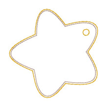 Load image into Gallery viewer, Star Puff Layered bag tag set (3 sizes and multi file included) machine embroidery design DIGITAL DOWNLOAD