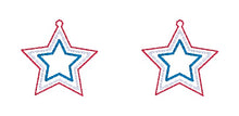 Load image into Gallery viewer, Star ITH earrings April 2024 Mystery Bundle machine embroidery design DIGITAL DOWNLOAD