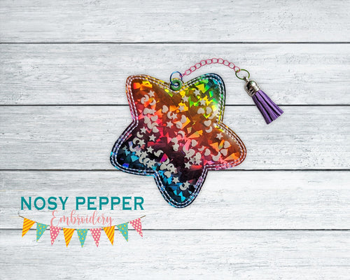 Star shaker bookmark/ornament/bag tag machine embroidery design DIGITAL DOWNLOAD