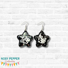 Load image into Gallery viewer, Star Shaker ITH earrings machine embroidery design DIGITAL DOWNLOAD
