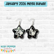 Load image into Gallery viewer, Star Shaker ITH earrings machine embroidery design DIGITAL DOWNLOAD