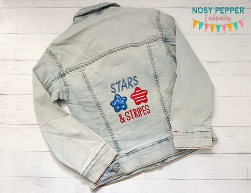 Stars and Stripes applique machine embroidery design (4 sizes included) DIGITAL DOWNLOAD