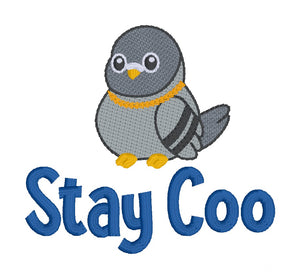 Stay Coo sketchy July '25 Mystery Bundle machine embroidery design (5 sizes included) DIGITAL DOWNLOAD