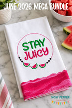 Load image into Gallery viewer, Stay Juicy machine embroidery design (4 sizes included) DIGITAL DOWNLOAD