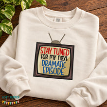 Load image into Gallery viewer, Stay Tuned applique machine embroidery design (4 sizes included) DIGITAL DOWNLOAD