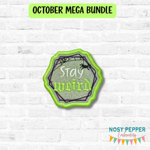 Load image into Gallery viewer, Stay Weird patch (2 sizes included) machine embroidery design DIGITAL DOWNLOAD