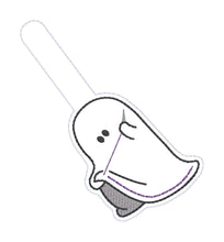 Load image into Gallery viewer, Stitch Ghost snap tab and eyelet fob (single and multi files included) machine embroidery design DIGITAL DOWNLOAD