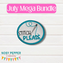 Load image into Gallery viewer, Stitch Please patch (2 sizes included) machine embroidery design DIGITAL DOWNLOAD