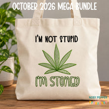 Load image into Gallery viewer, I'm Stoned sketchy machine embroidery design (4 sizes included) DIGITAL DOWNLOAD
