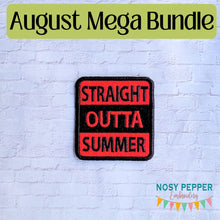 Load image into Gallery viewer, Straight Outta Summer patch (2 sizes included) machine embroidery design DIGITAL DOWNLOAD