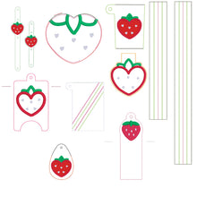 Load image into Gallery viewer, Strawberry Heart Grab &amp; Go Collection – Machine Embroidery Designs (8 Designs Included) Digital Download