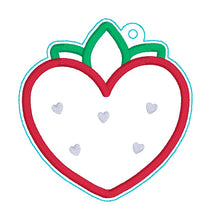 Load image into Gallery viewer, Strawberry Heart bookmark/ornament/bag tag 2024 SKILL BUILDER BUNDLE machine embroidery design DIGITAL DOWNLOAD