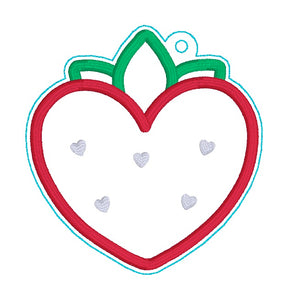 Strawberry Heart bookmark/ornament/bag tag 2024 SKILL BUILDER BUNDLE machine embroidery design DIGITAL DOWNLOAD