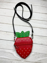 Load image into Gallery viewer, Strawberry Bag Essentials ITH Bag (4 sizes available) machine embroidery design DIGITAL DOWNLOAD
