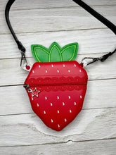 Load image into Gallery viewer, Strawberry Bag Essentials ITH Bag (4 sizes available) machine embroidery design DIGITAL DOWNLOAD
