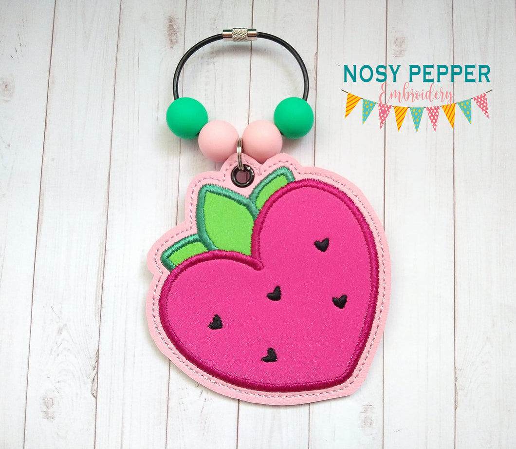 Strawberry Heart bookmark/ornament/bag tag 2024 SKILL BUILDER BUNDLE machine embroidery design DIGITAL DOWNLOAD
