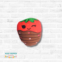 Load image into Gallery viewer, Chocolate Strawberry stuffie (5 sizes included) machine embroidery design DIGITAL DOWNLOAD