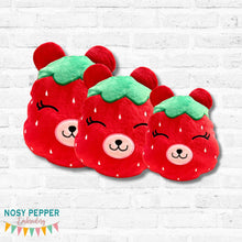 Load image into Gallery viewer, Strawberry Bear stuffie (5 sizes included) JANUARY '26 MB machine embroidery design DIGITAL DOWNLOAD