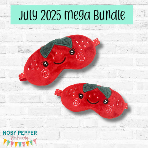 Strawberry sleep mask machine embroidery design (2 sizes included) DIGITAL DOWNLOAD