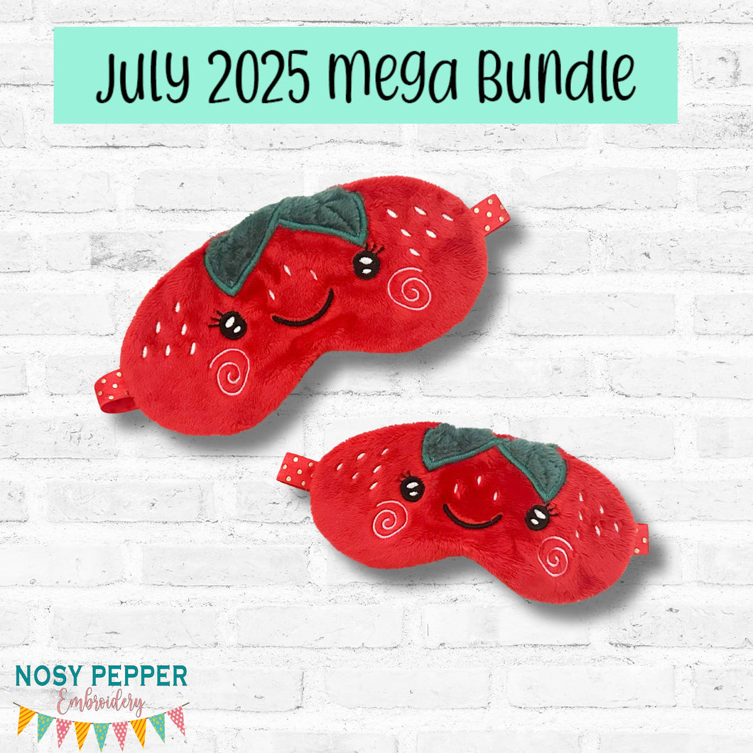 Strawberry sleep mask machine embroidery design (2 sizes included) DIGITAL DOWNLOAD