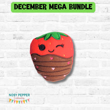 Load image into Gallery viewer, Chocolate Strawberry stuffie (5 sizes included) machine embroidery design DIGITAL DOWNLOAD