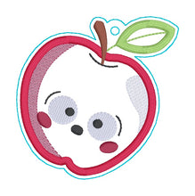 Load image into Gallery viewer, Shocked Apple applique bookmark/ornament/bag tag machine embroidery design DIGITAL DOWNLOAD