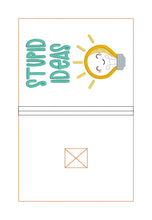 Load image into Gallery viewer, Stupid Ideas notebook cover (2 sizes available) machine embroidery design DIGITAL DOWNLOAD