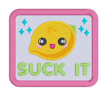 Load image into Gallery viewer, Suck It Lemon patch Spring 2025 Skill Builder Bundle (2 sizes included) machine embroidery design DIGITAL DOWNLOAD