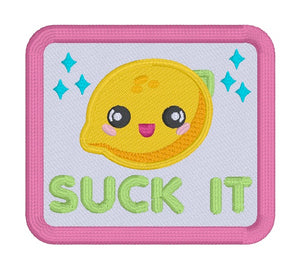 Suck It Lemon patch Spring 2025 Skill Builder Bundle (2 sizes included) machine embroidery design DIGITAL DOWNLOAD