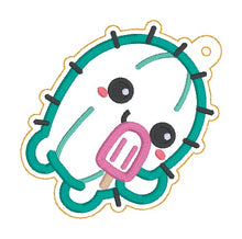 Load image into Gallery viewer, Summer Cactus applique bag tag/ornament/bookmark machine embroidery design DIGITAL DOWNLOAD
