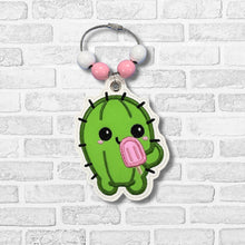 Load image into Gallery viewer, Summer Cactus applique bag tag/ornament/bookmark machine embroidery design DIGITAL DOWNLOAD