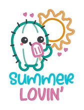 Load image into Gallery viewer, Summer Lovin applique machine embroidery design (4 sizes included) DIGITAL DOWNLOAD